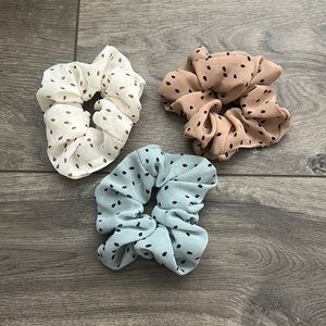 Set of 3 — Polka Dot Scrunchies